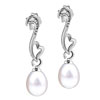 Dangle Pearl Heart Pattern Hook Earrings