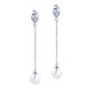 Marquise And  Pearl  Long Chain Earrings