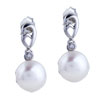 Swirl Heart Pearl Earrings
