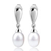 Glossy Drop And Pearl Earrings