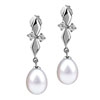 Dangle Pearl Crystal  Cross   Earrings 