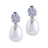 Freshwater Pearl And Crystal Flower Earrings