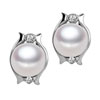 Freshwater Pearl And Silver Framed Earrings