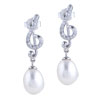 Dangling  Pearl  Musical Symbol Earrings