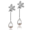 Dragonfly  Stud  Dangling Pearl Drop Earrings