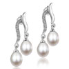 Double Dangling  Pearl  Earrings