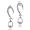  Crystal  Hook And Pearl  Earrings 