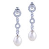 Double Crystal Hoop And  Pearl  Earrings