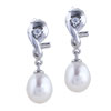 Crystal Knot Dangle Pearl Earrings