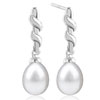 Wrapped Stick  Pearl  Earrings