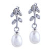 Dangling Pearl Willow Leaf Earrings