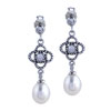 Dangling Pearl Love Knot Earrings