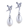 Dangle Pearl  Cross   Earrings 