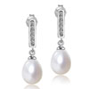 Crystal Stick  Pearl  Earrings