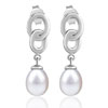  Hoop  Linked Pearl Earrings