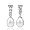 Dangle Pearl Crystal Stick  Earrings  EA_GS75