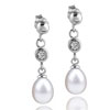Dangle Pearl Crystal Chain Earrings