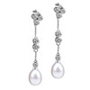 Long Crystal And Pearl Earrings
