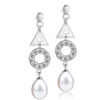 Triangle And  Hoop  Pearl Earrings