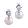 Round Peach Pearl Earrings