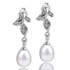Dangle Pearl Crystal Branch Earrings