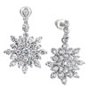 April Birthstone Clear Crystal Snowflake Dangle Xmas Gift Earrings