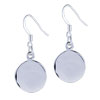 Sterling Silver - Polished Round Disc Earrings