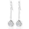 Long Dangling Donut Earrings Sterling Silver