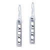 Hollow Carved Stick Earrings Sterling Silver