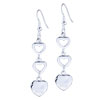 Sterling Silver - Triple Heart Dangle Earrings