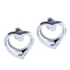 Concave Heart Stud Earrings