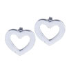 Sterling Silver Open Heart Disc Love Stud Earrings