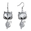 Cute Cat With April Birthstone Clear Crystal Oval And Detailed Crystal Dan...