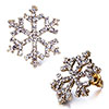 Snowflake With November Birthstone Citrine Topaz Crystal Golden Plated Stu...