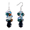 Pugster Colorful Cluster Crystal Dangle Black Swarovski Crystal Drop Dangle Earrings