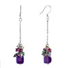 Pugster Colorful Crystal Cluster Dangle Amethyst Swarovski Crystal Drop February Birthstone Of Love