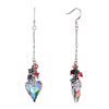 Pugster Colorful Crystal Cluster Dangle April Birthstone Clear Swarovski Crystal Heart Earrings