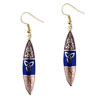 Elegant Red Blue And  Pink  Shuttle  Earrings 