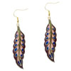 Dark Red Willow  Leaf   Earrings 