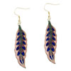  Pink  And  Blue  Willow Leaf Earrings