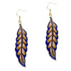 Blue And  Pink  Willow Leaf  Earrings 