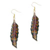 Dark Brown Willow  Leaf   Earrings 