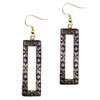  Filigree  Golden And Brown Rectangular Earrings