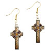 Filigree Orange  Cross   Earrings 