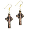 Filigree Pink  Cross   Earrings 