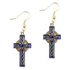 Filigree Black  Cross   Earrings 