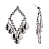 Silver Rhombic  Chandelier  Earrings