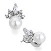  Silver  Tone  Crown  With April Birthstone Clear Crystal And White  ... 