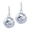 Dangling Hollow Carved Globe Earrings