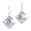 Fish Scale Pattern Square Earrings Sterling Silver